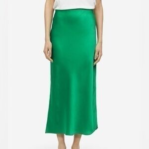 Green midi slip skirt